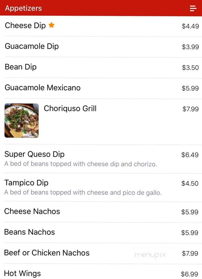 El Toro Loco Kirby - Memphis, TN menu_pic