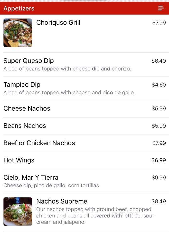 El Toro Loco Kirby - Memphis, TN menu_pic