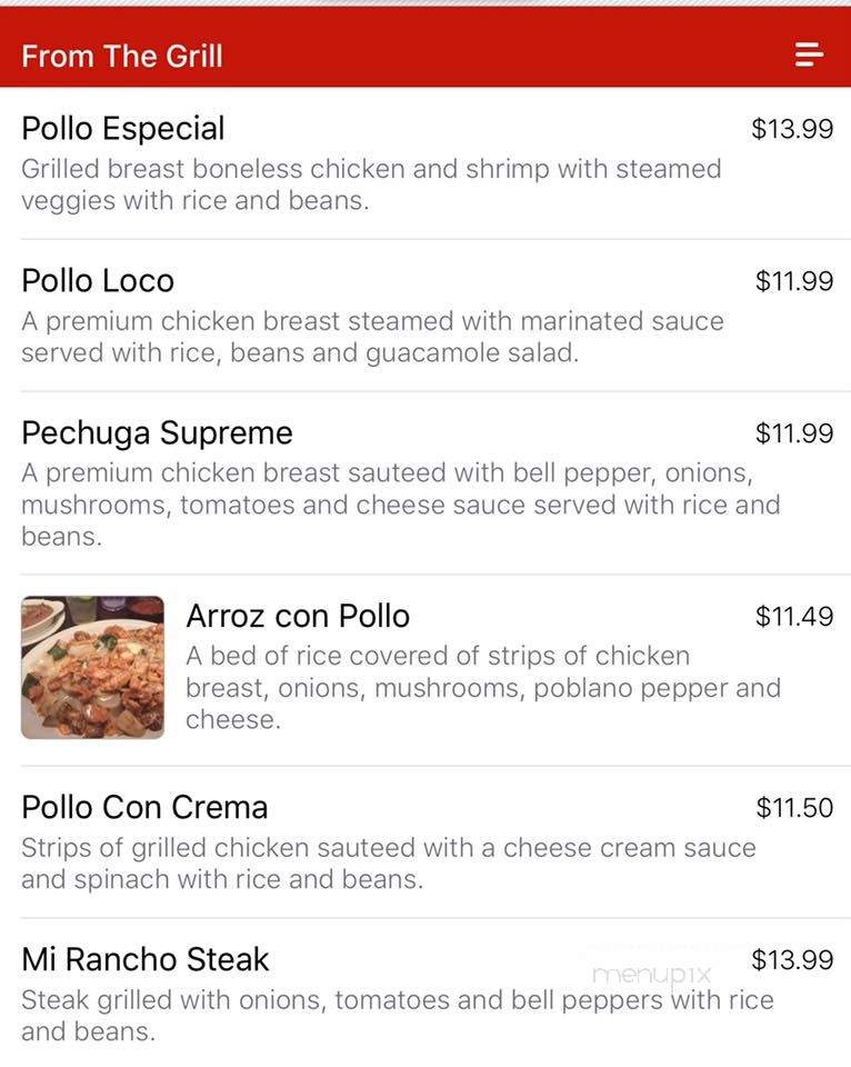 El Toro Loco Kirby - Memphis, TN menu_pic