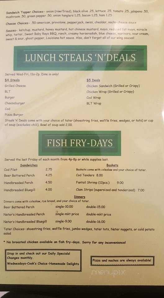 Linebacker - Manitowoc, WI menu_pic