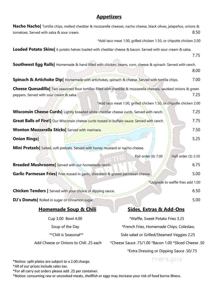 In the Drink - Lake Geneva, WI menu_pic