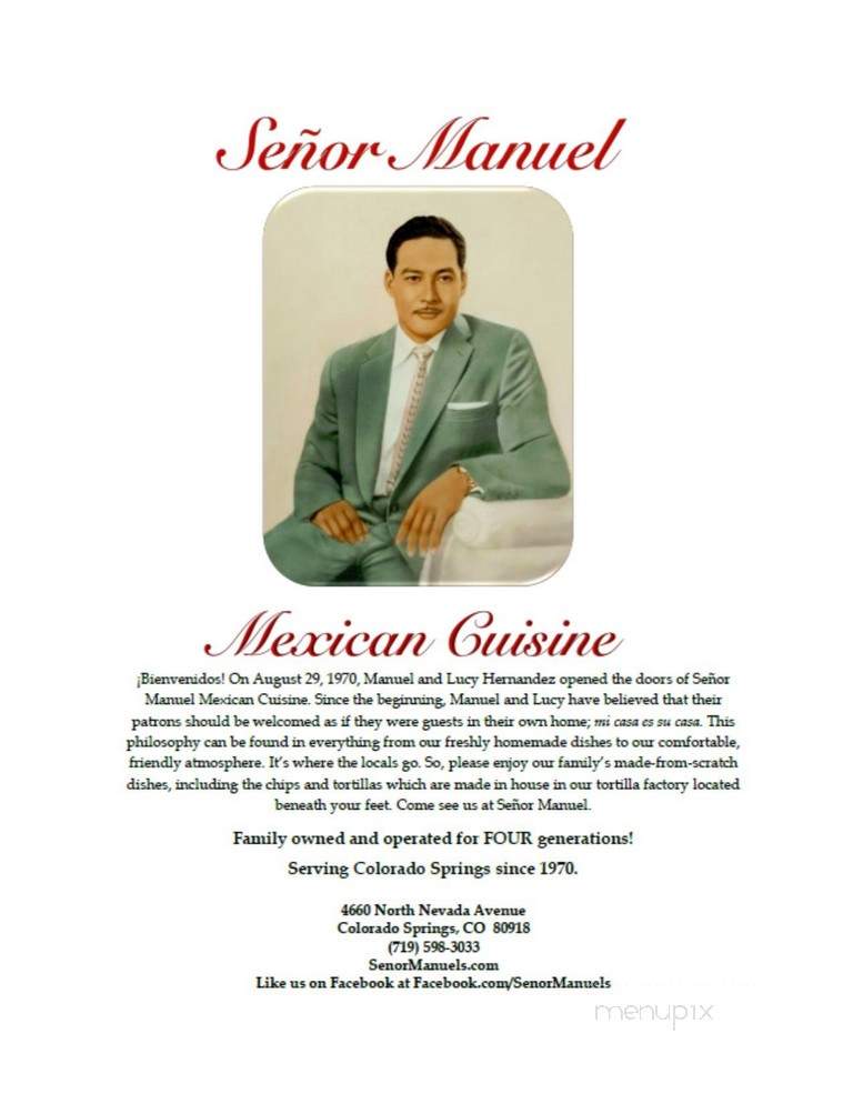 Senior Manuels - Colorado Springs, CO menu_pic