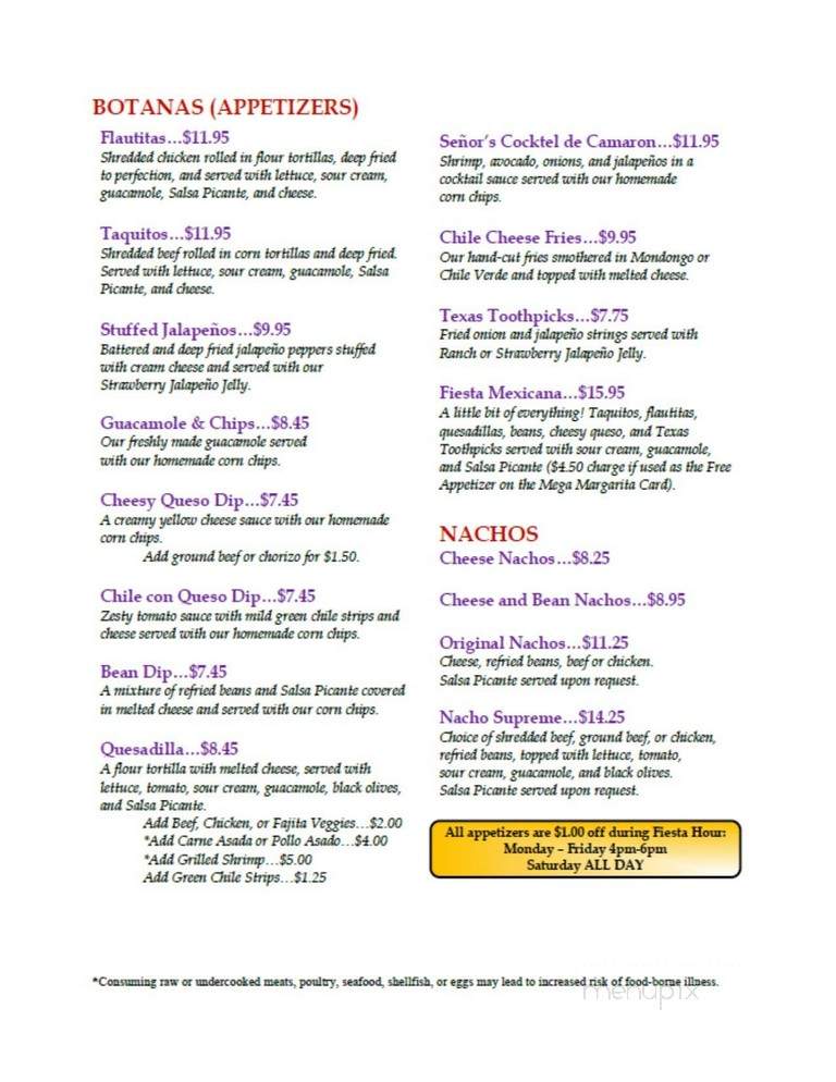 Senior Manuels - Colorado Springs, CO menu_pic
