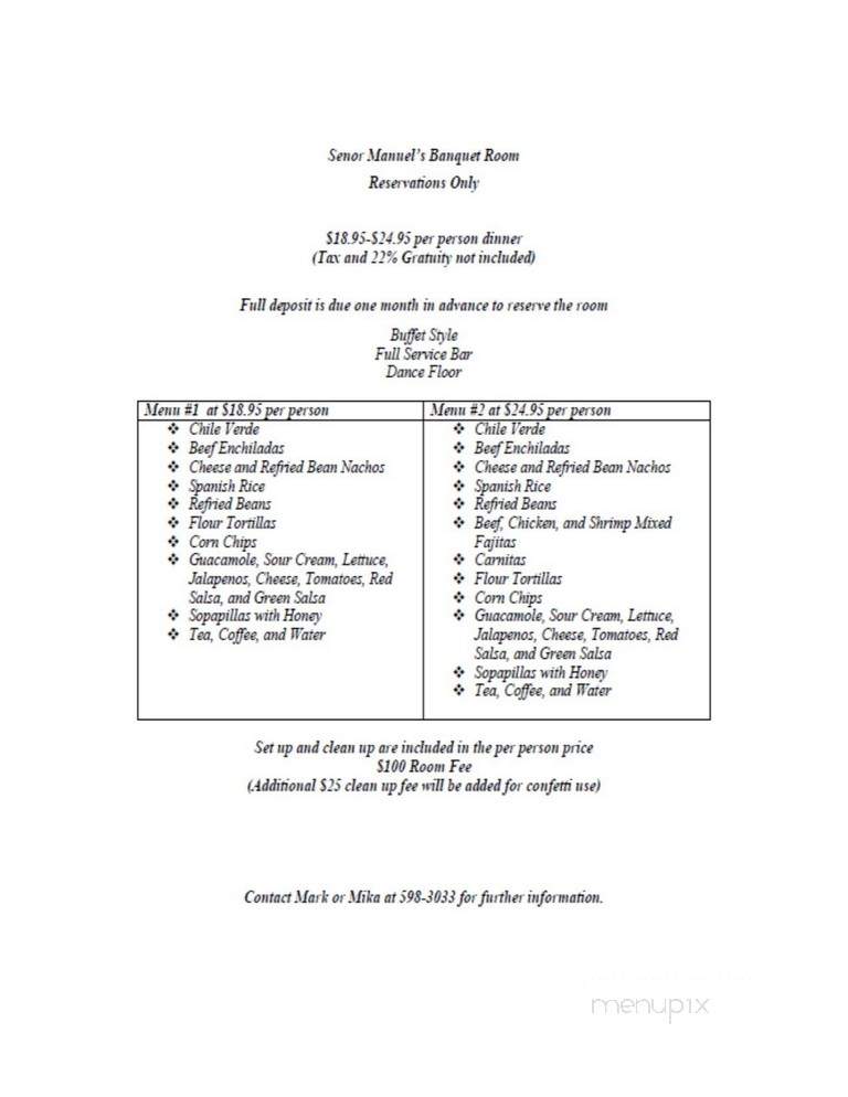 Senior Manuels - Colorado Springs, CO menu_pic