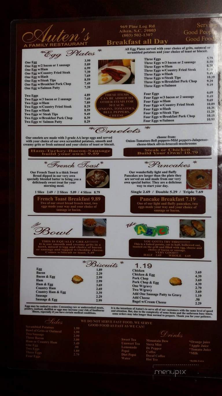 Auten's - Aiken, SC menu_pic