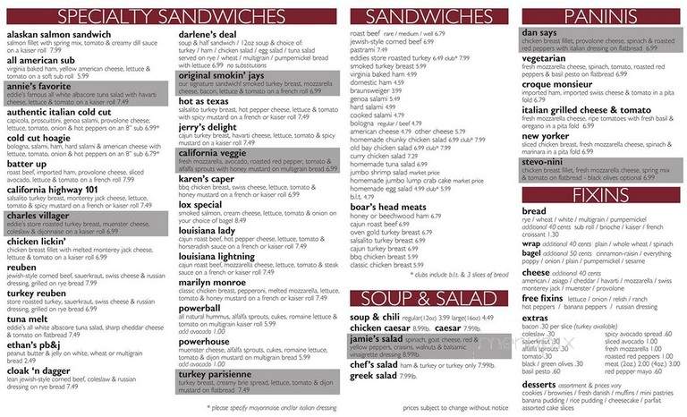 Eddie's Market of Charles Village - Baltimore, MD menu_pic