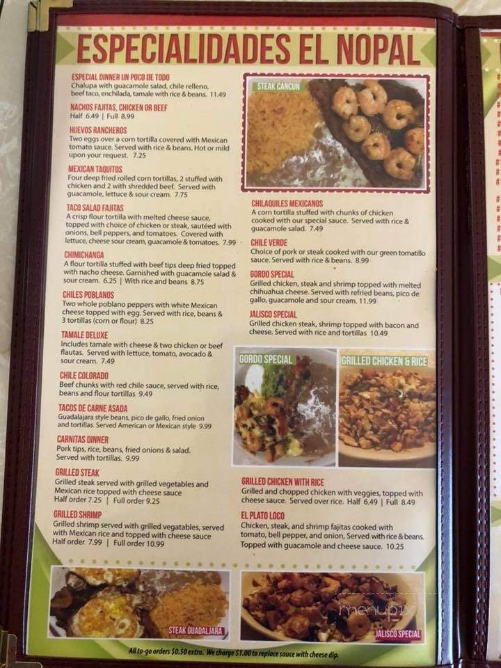 El Nopal Mexican Restaurant - Bethany, MO menu_pic