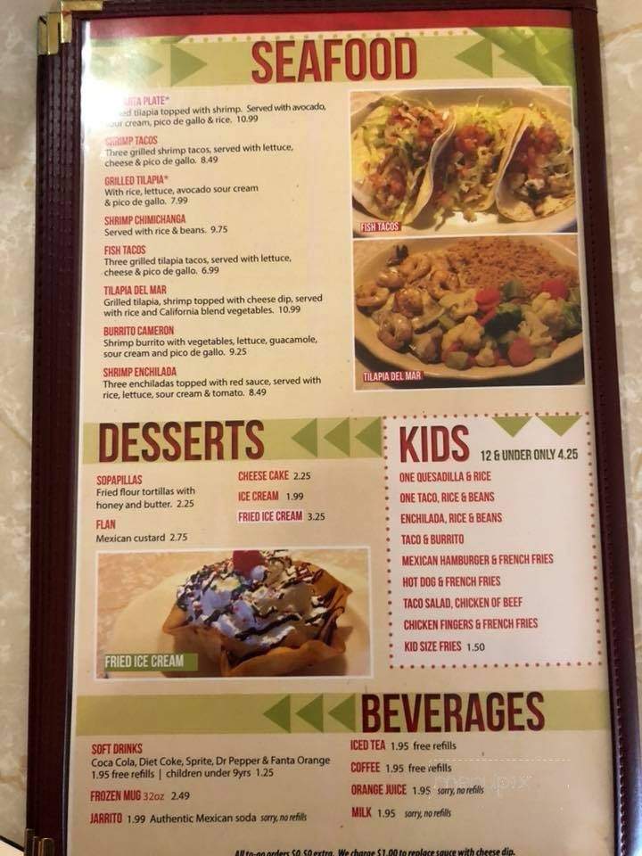 El Nopal Mexican Restaurant - Bethany, MO menu_pic