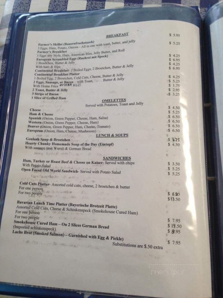 Ursula's Schnitzelhaus - Waynesville, MO menu_pic