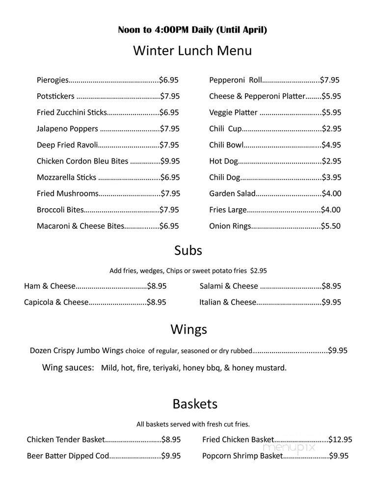 Just Rumors - Tafton, PA menu_pic