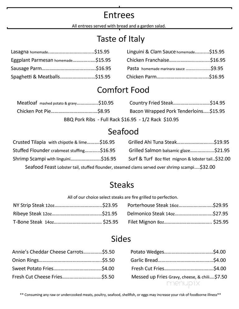 Just Rumors - Tafton, PA menu_pic