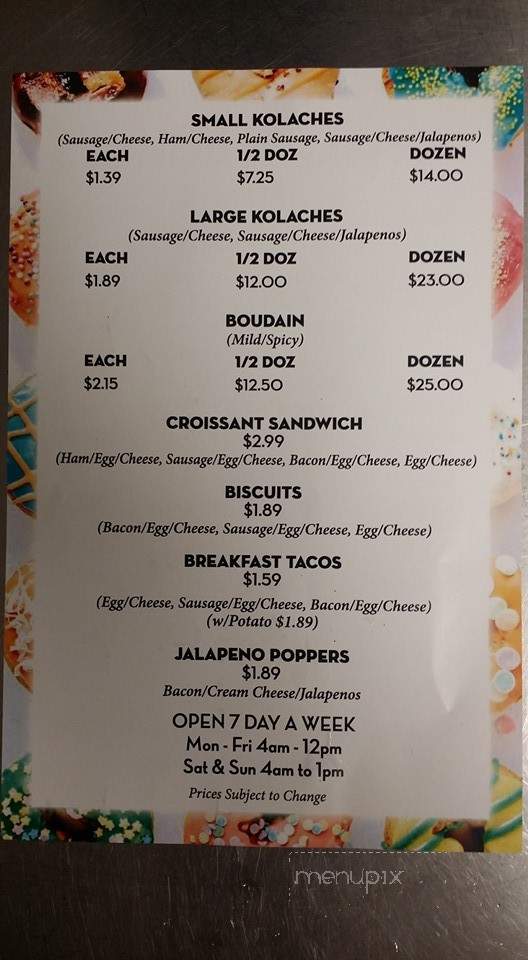 Donald's Donut Shop - Houston, TX menu_pic