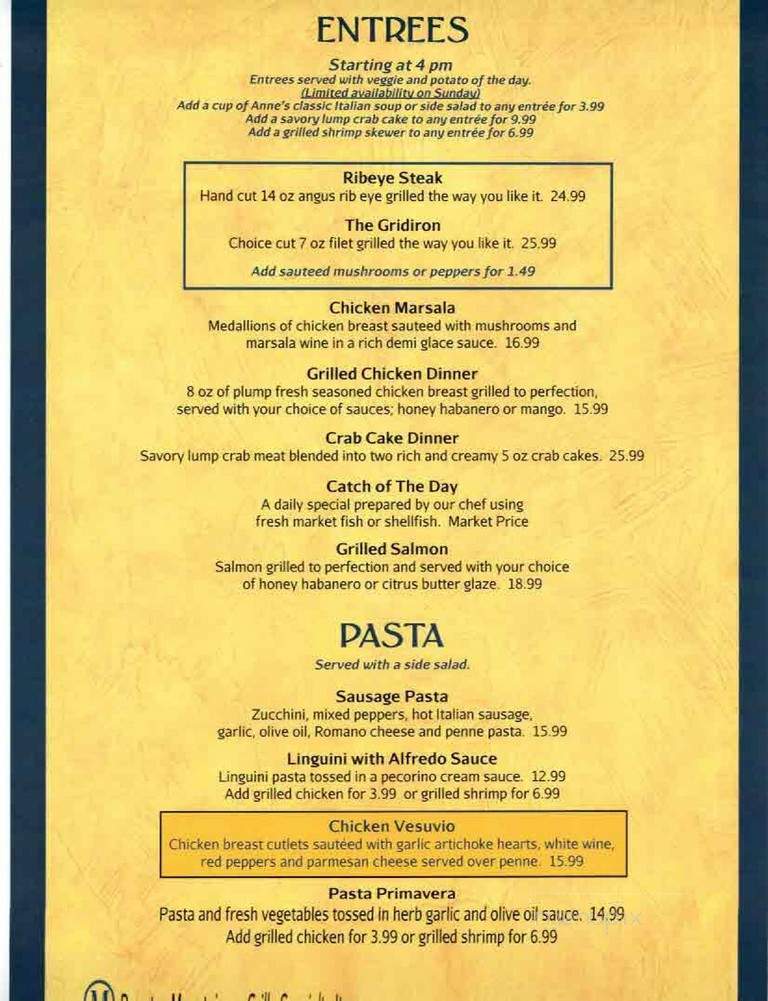 Mountaineer Grill - Bridgeport, WV menu_pic
