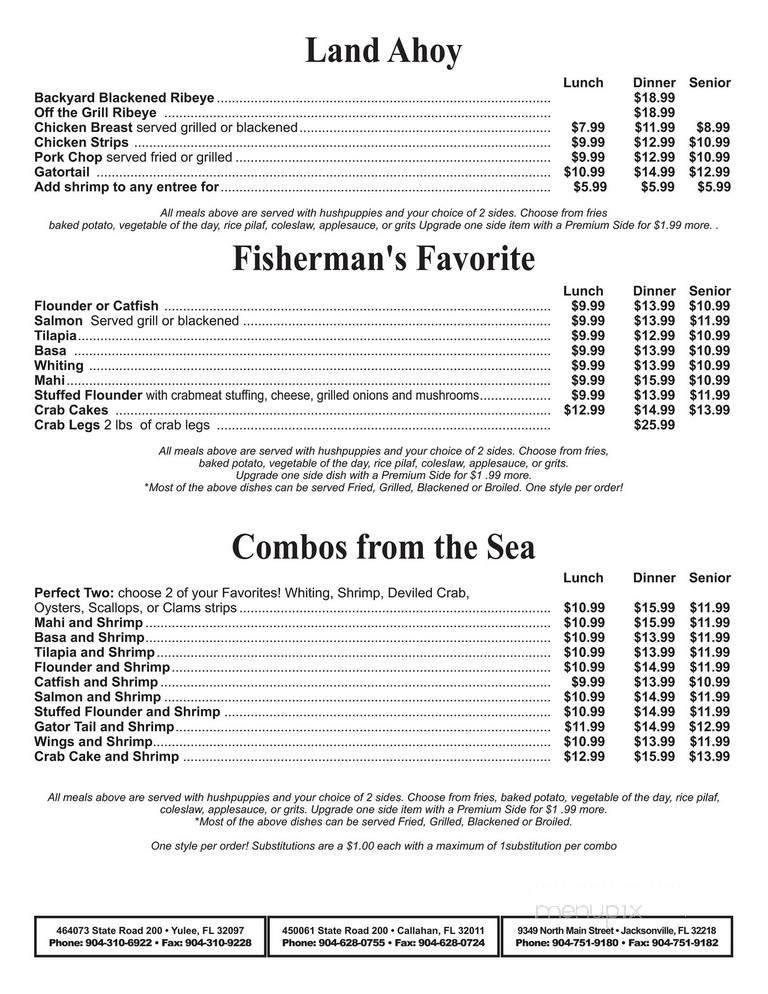 Junior's Seafood Restaurant & Grill - Jacksonville, FL menu_pic