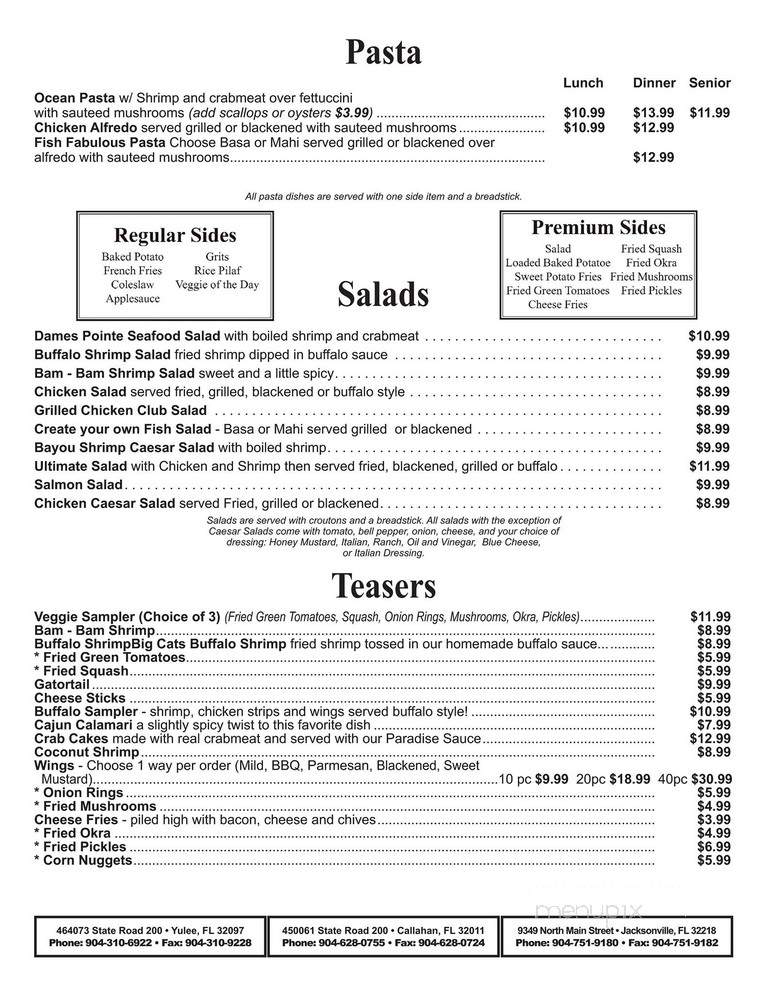 Junior's Seafood Restaurant & Grill - Jacksonville, FL menu_pic