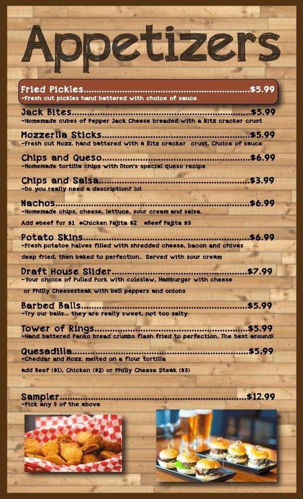 The Draft House - Dallas, TX menu_pic