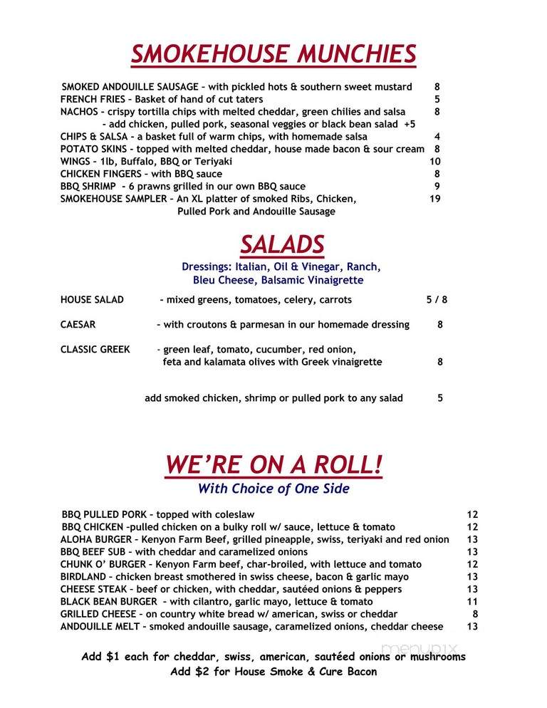 Local Folks Smoke House - Waitsfield, VT menu_pic
