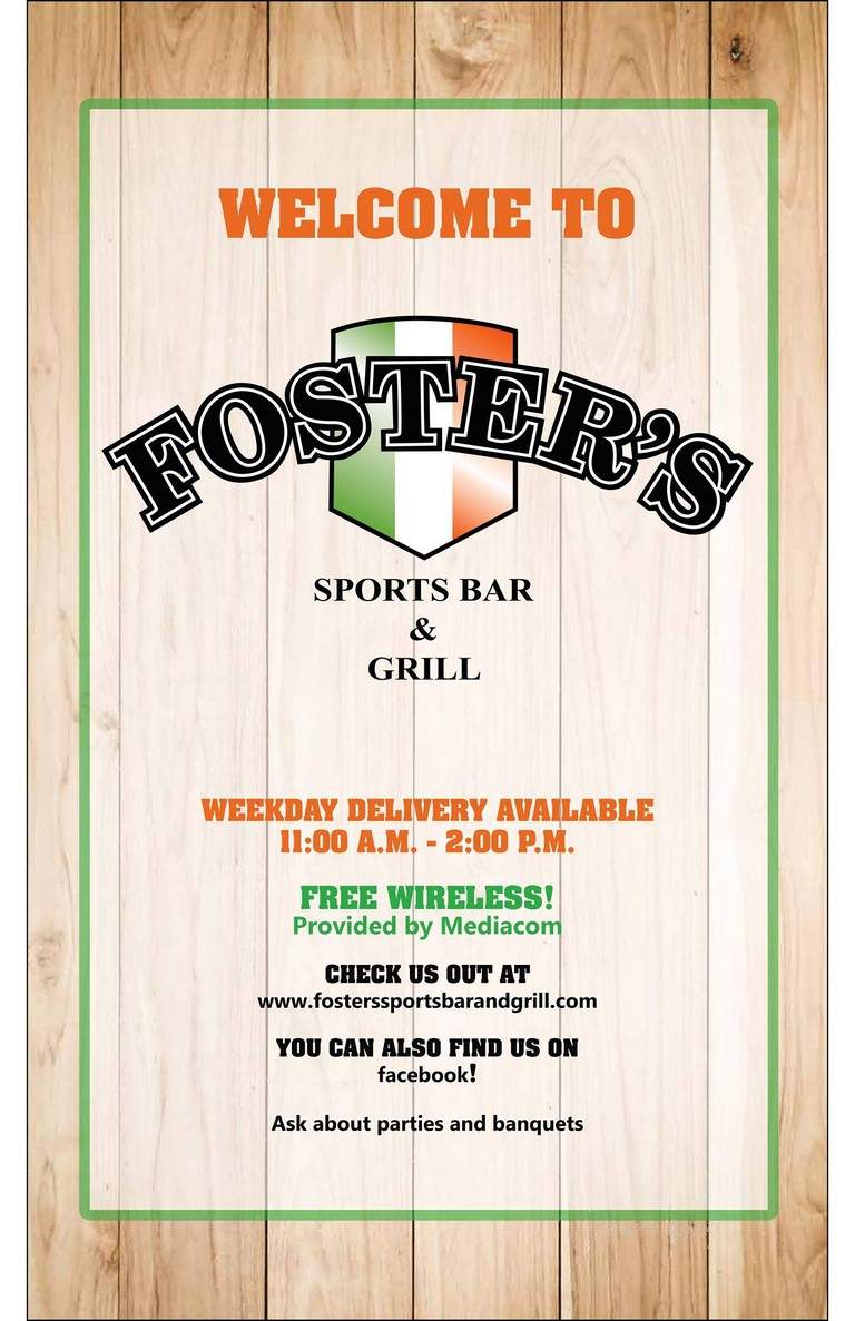 Foster's Sportsbar & Grill - Hermantown, MN menu_pic