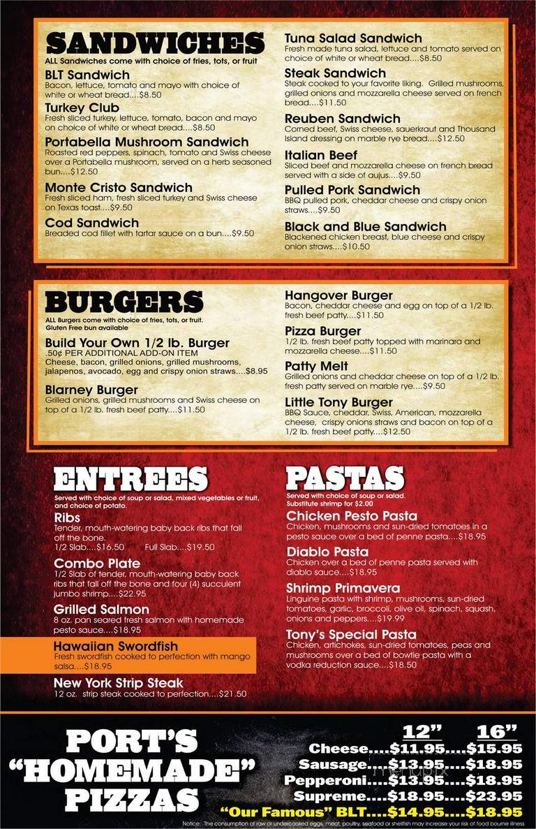 Port Of Blarney - Antioch, IL menu_pic