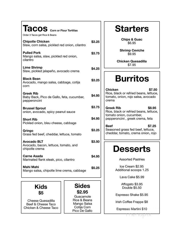 Main Street Coffee Co - Milford, MA menu_pic