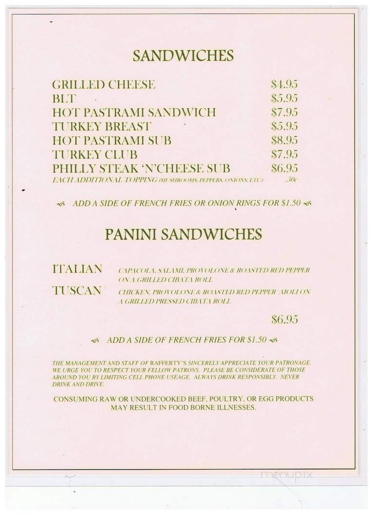 Rafferty's Pub - Marshfield, MA menu_pic