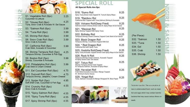 Sumo Japanese Restaurant - Rome, GA menu_pic
