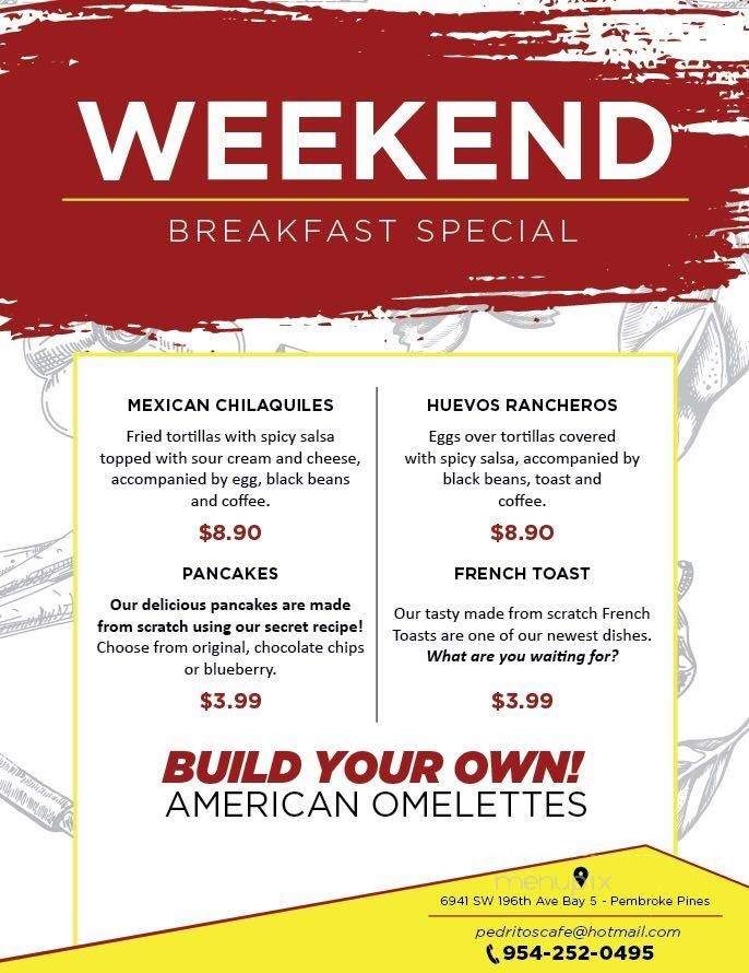 Pedrito's Cafe - Fort Lauderdale, FL menu_pic