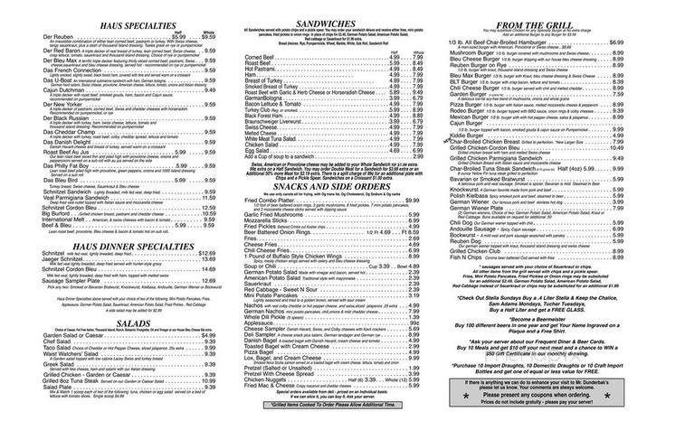 Mr Dunderbak's - Daytona Beach, FL menu_pic