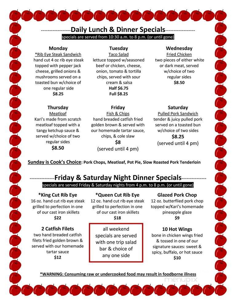 Ashleys - Sikeston, MO menu_pic