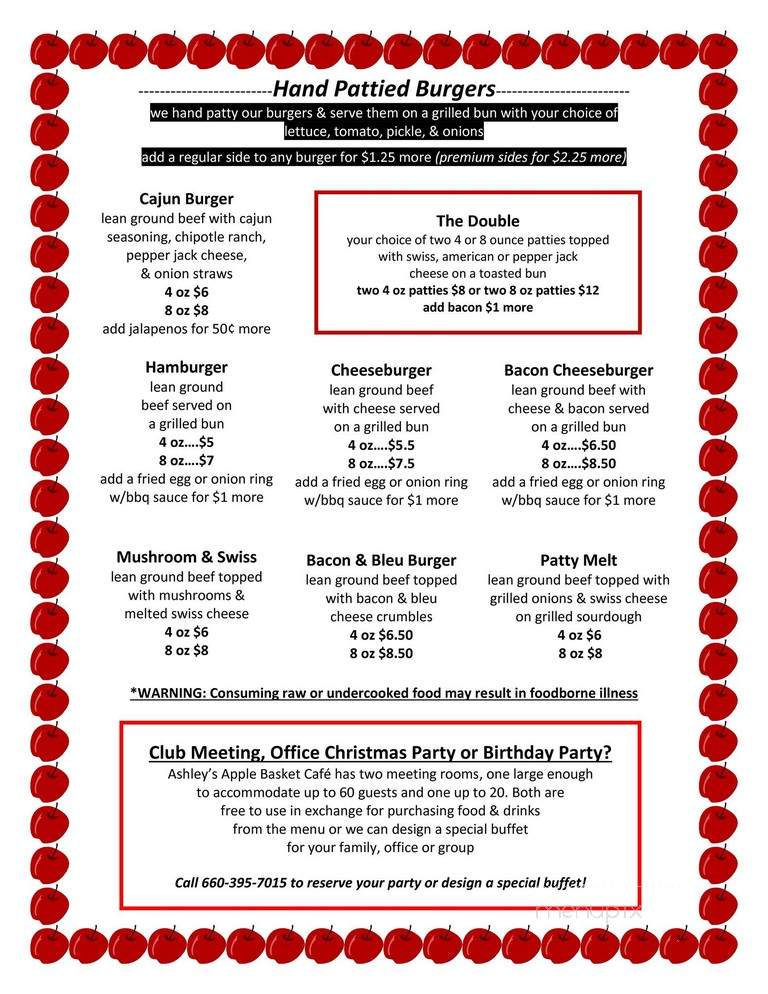 Ashleys - Sikeston, MO menu_pic