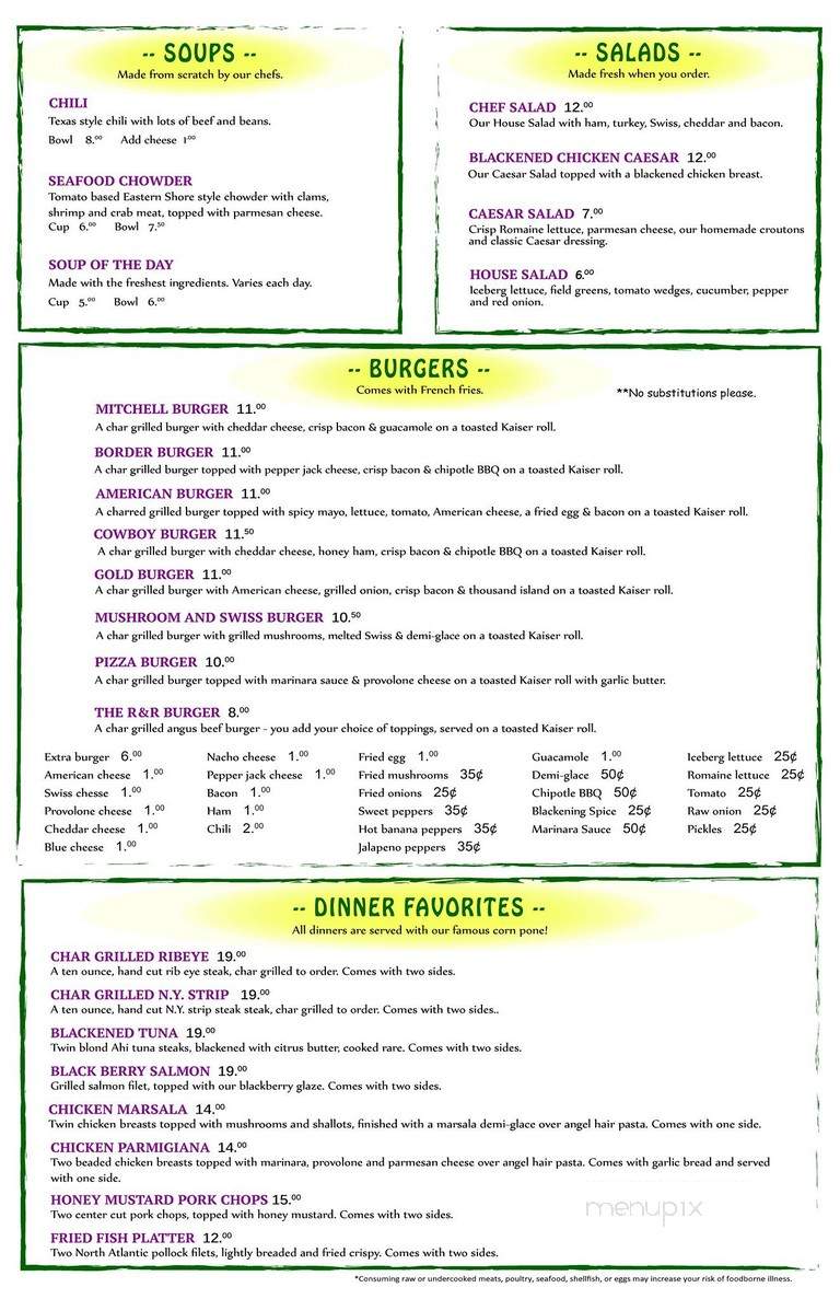 RNR Grill n Bar - Laurel, DE menu_pic