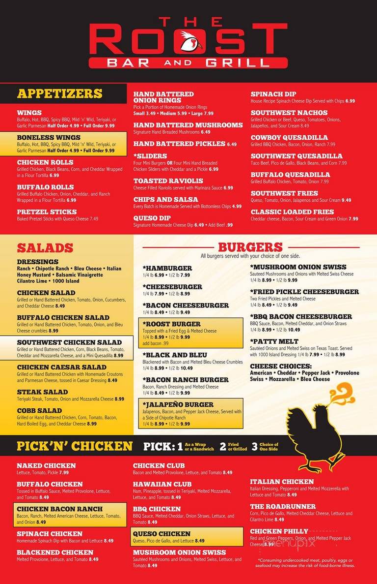 The Roost - Springfield, MO menu_pic