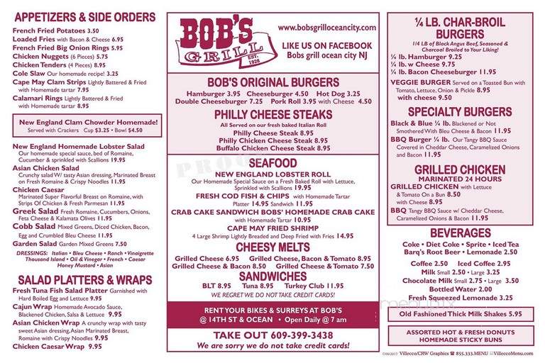 Bob's Boardwalk Pizza - Ocean City, NJ menu_pic