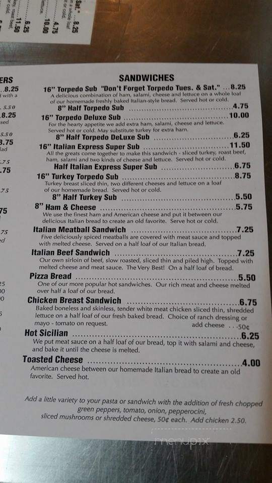 Italian Express - Macomb, IL menu_pic