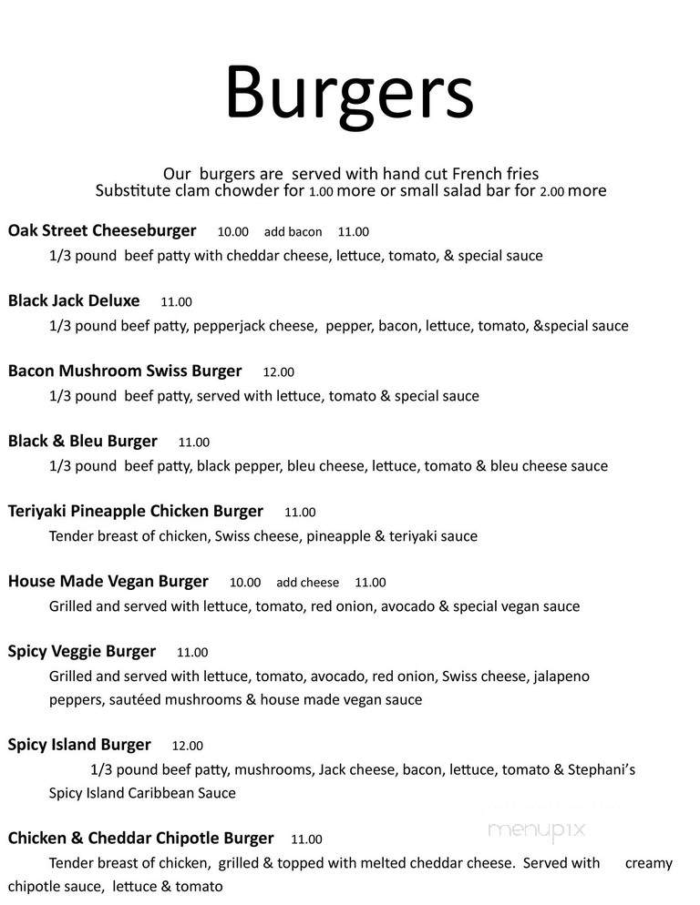Stephani's Oak Street Grill - Colville, WA menu_pic