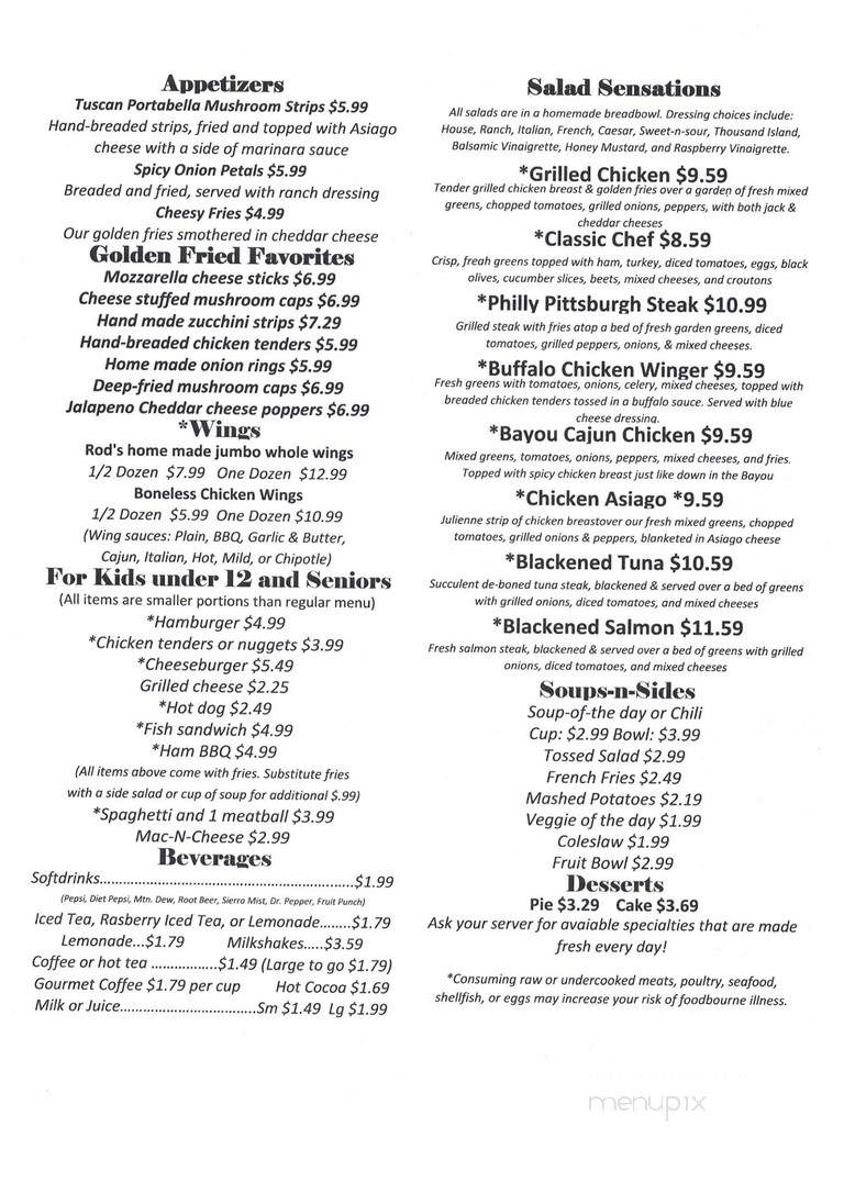Miedel's Restaurant - Connellsville, PA menu_pic