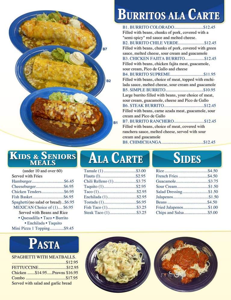 Agave Mexican Restaurant - Sitka, AK menu_pic