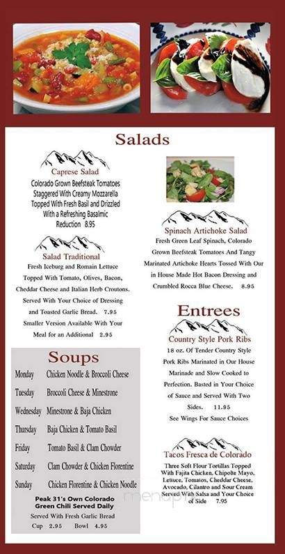 George's Union Station - Colorado Springs, CO menu_pic