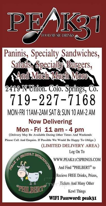 George's Union Station - Colorado Springs, CO menu_pic