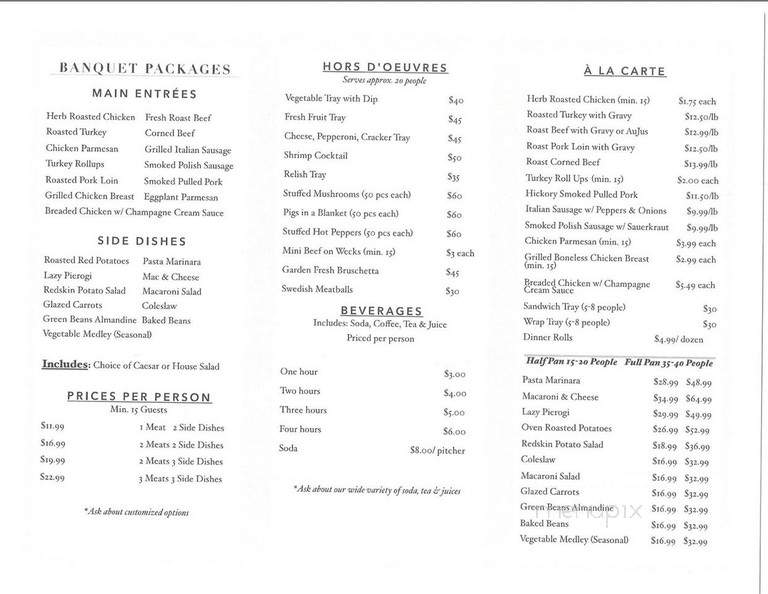 Muscoreil's Fine Desserts - North Tonawanda, NY menu_pic