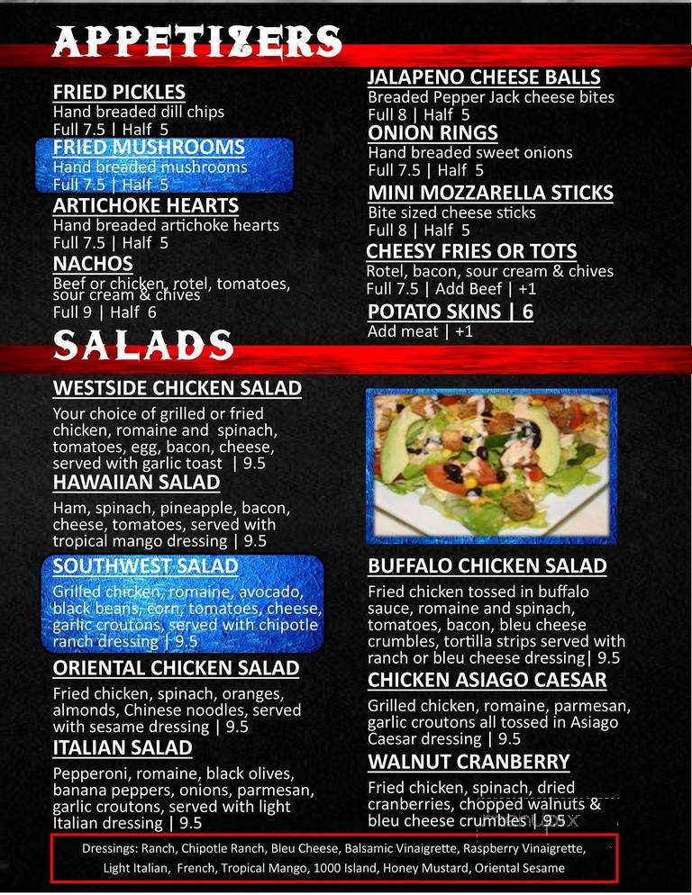 WestSide Grill & Bar - Lees Summit, MO menu_pic