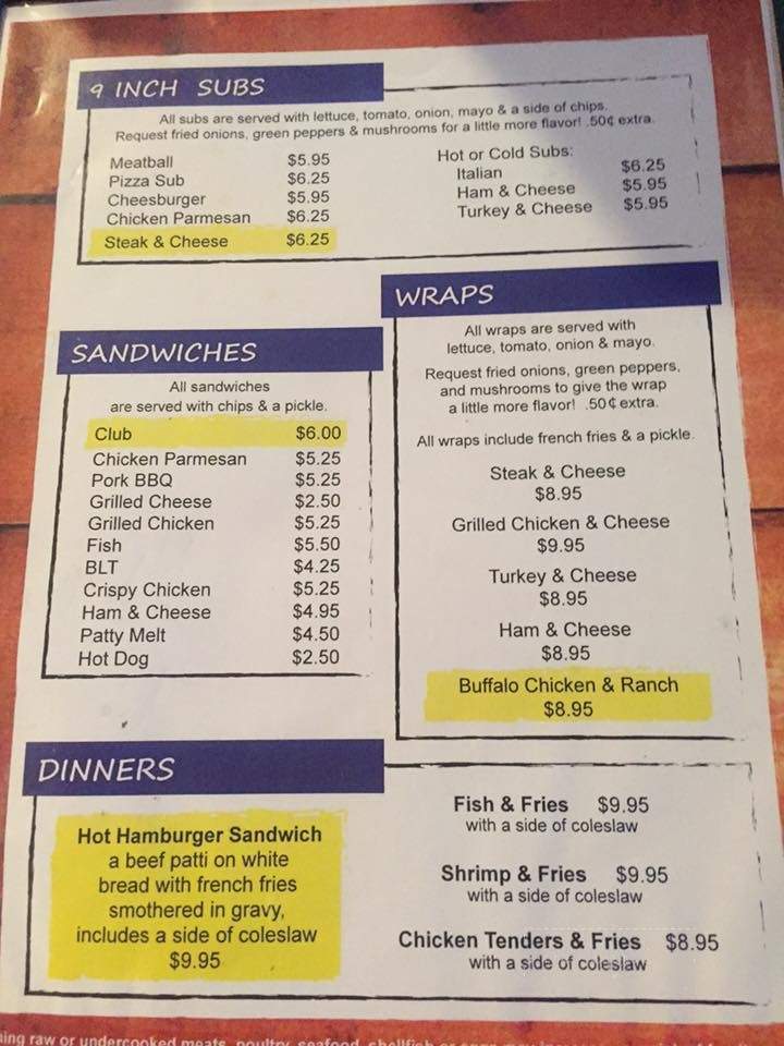 Torlone Pizza - Harpers Ferry, WV menu_pic