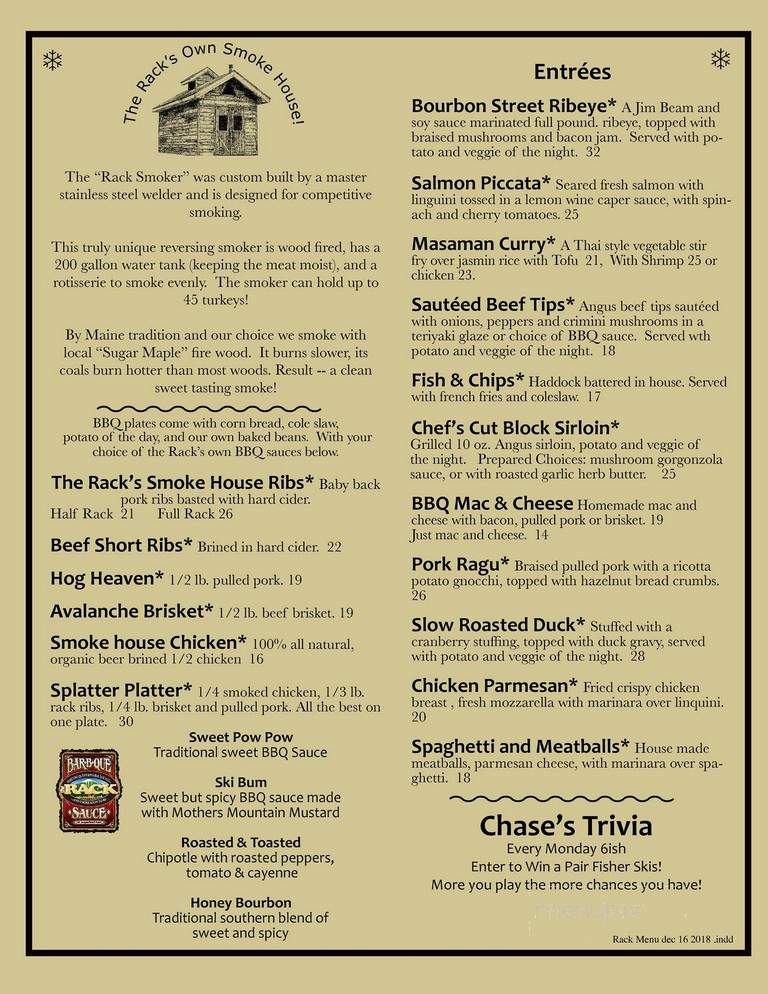The Rack - Carrabassett Valley, ME menu_pic