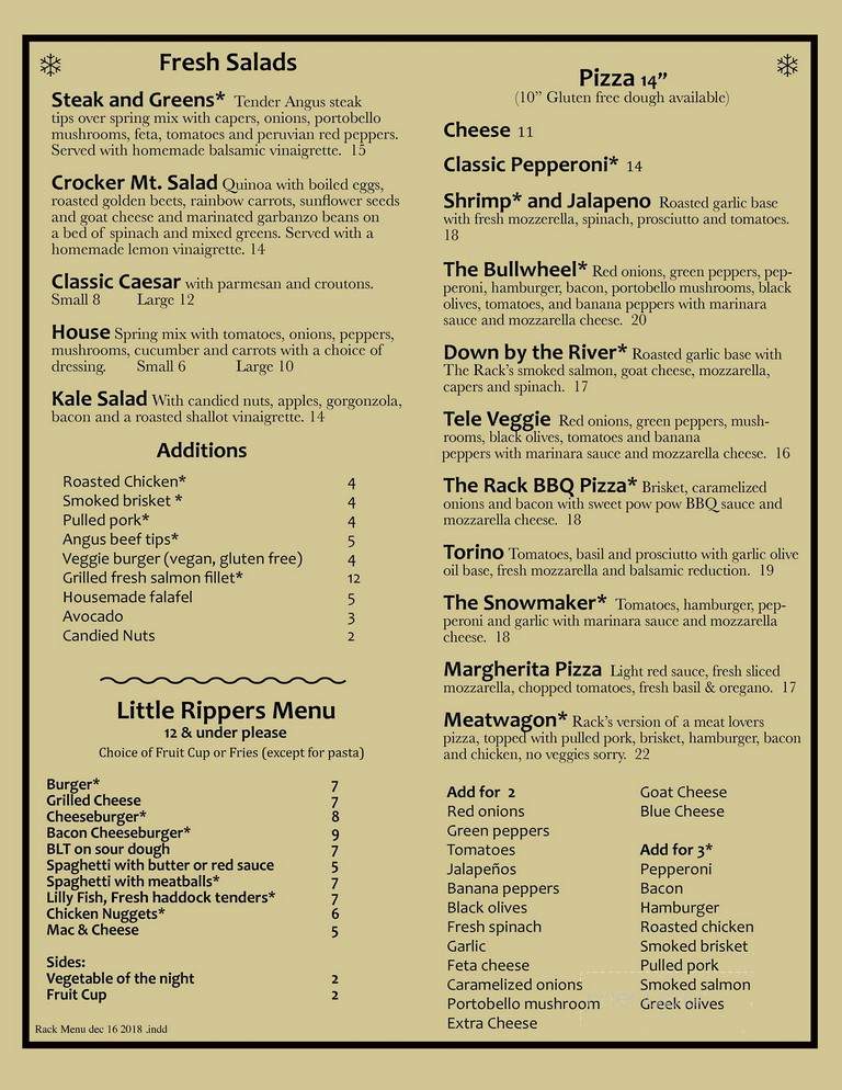 The Rack - Carrabassett Valley, ME menu_pic