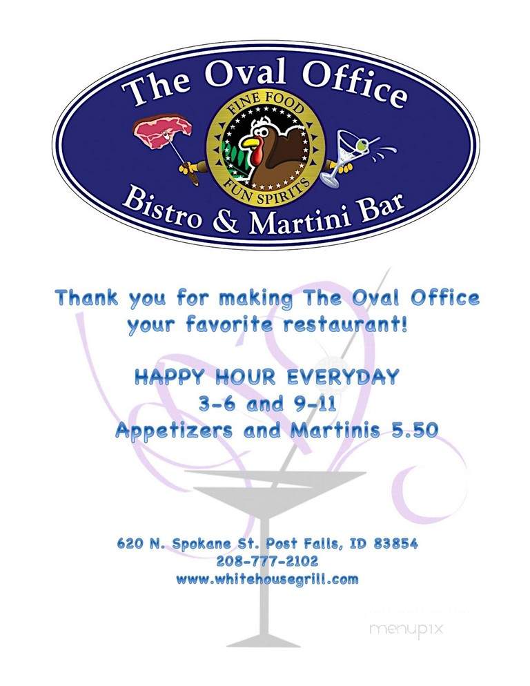 The Oval Office - Post Falls, ID menu_pic
