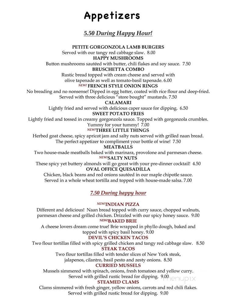 The Oval Office - Post Falls, ID menu_pic