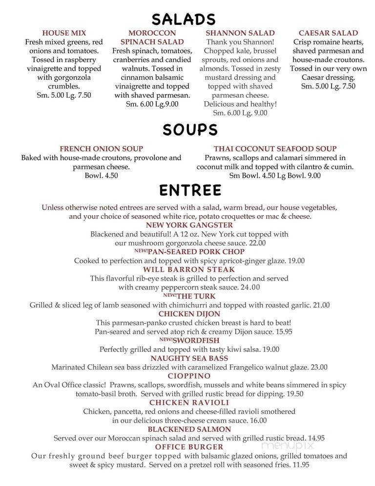 The Oval Office - Post Falls, ID menu_pic
