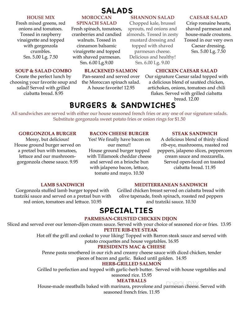 The Oval Office - Post Falls, ID menu_pic