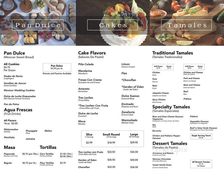 DE Alba Bakery - Pharr, TX menu_pic
