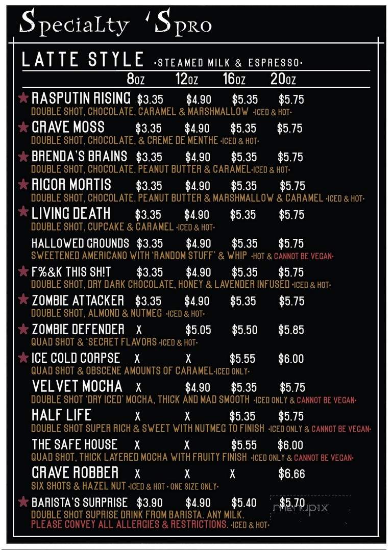 Burial Grounds - Olympia, WA menu_pic